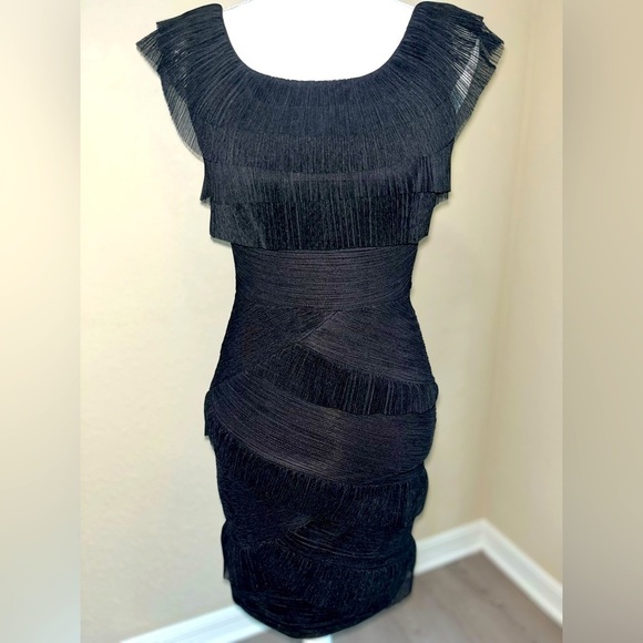 BCBGMaxAzria Dresses & Skirts - BCBGMaxAzria Black Ruffle ‘Briana’ Bodycon Dress, NWT
